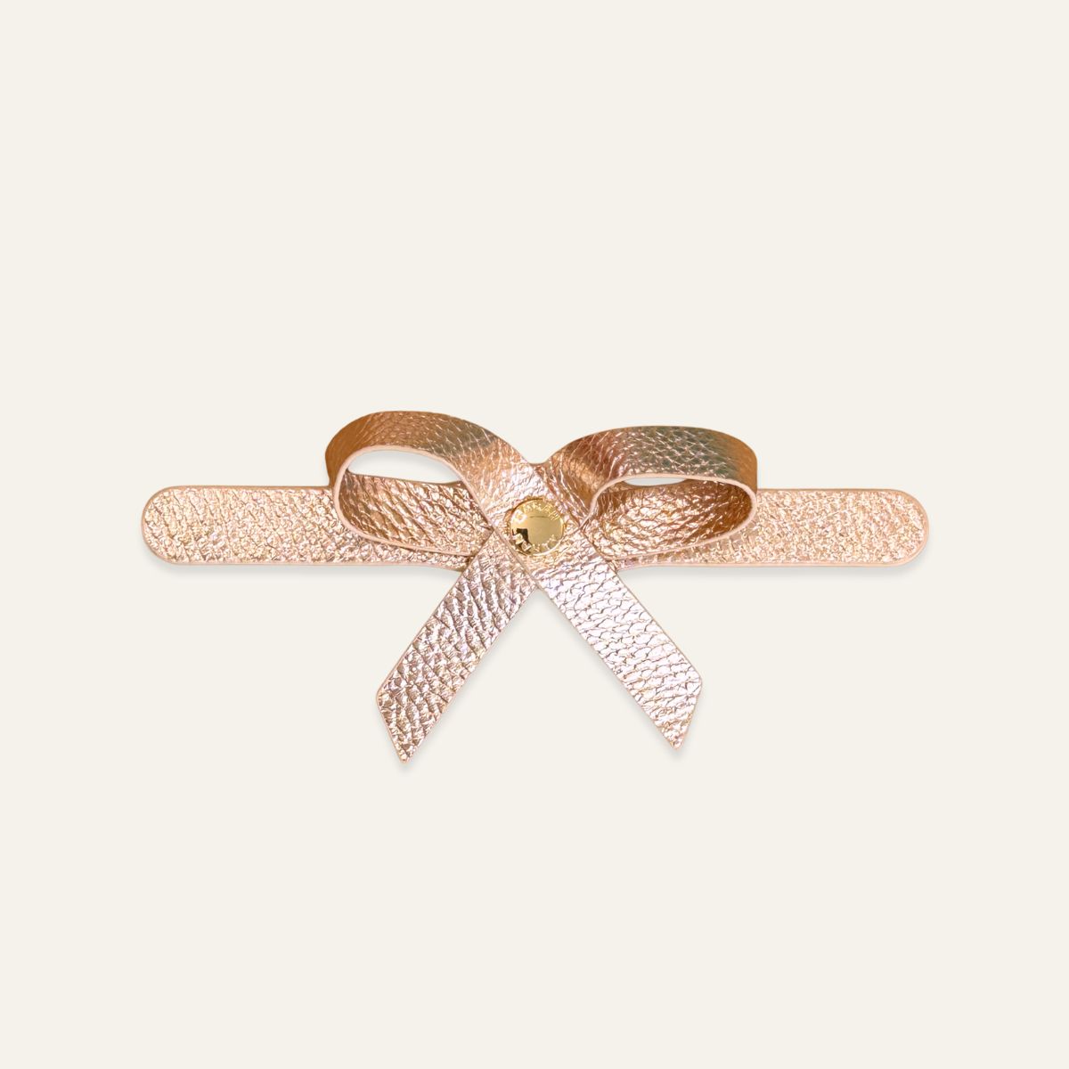 Petite Bow Mini | Metallic Rose Gold with Gold hardware