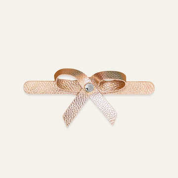 Petite Bow Mini | Metallic Rose Gold with Silver hardware