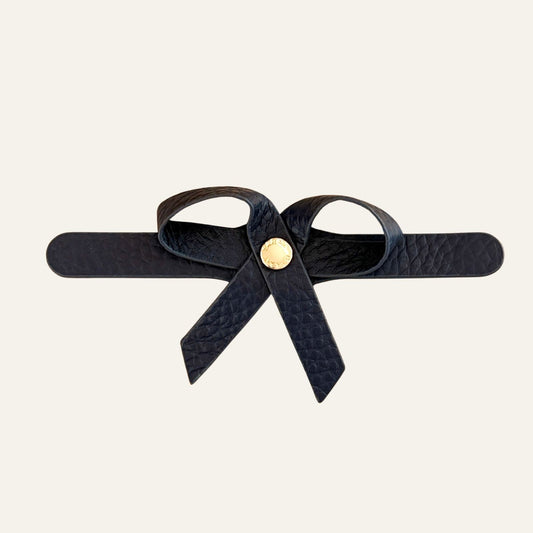 Petite Bow Mini | Navy Bicouture with Gold hardware