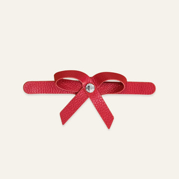 Petite Bow Mini | Pillarbox Red with Silver hardware