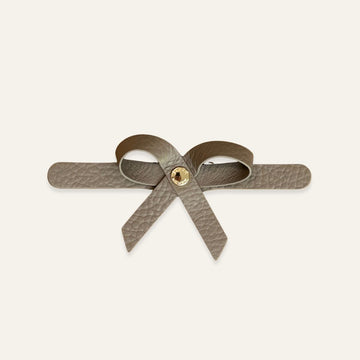 Petite Bow Mini | Taupe Bicouture with Gold hardware
