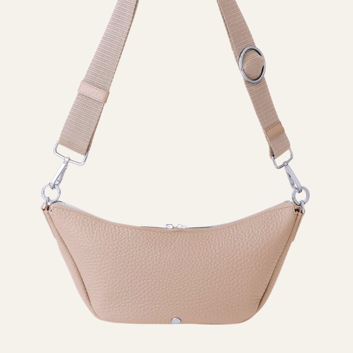 Tansy Sling | Nude with Silver hardware