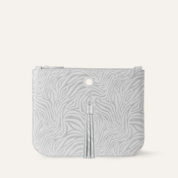 Ivy Clutch Bag | Pearl Waves with Silver hardware