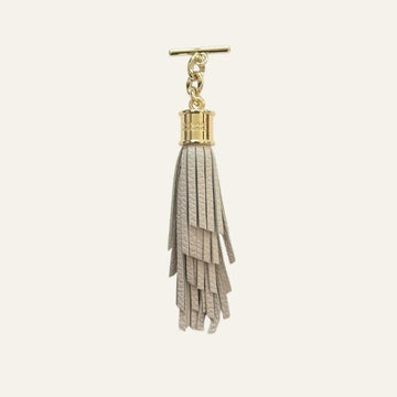 Feather Capsule Tassel Mini | Porcelain with Gold hardware