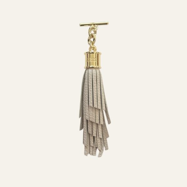 Feather Capsule Tassel Mini | Porcelain with Gold hardware