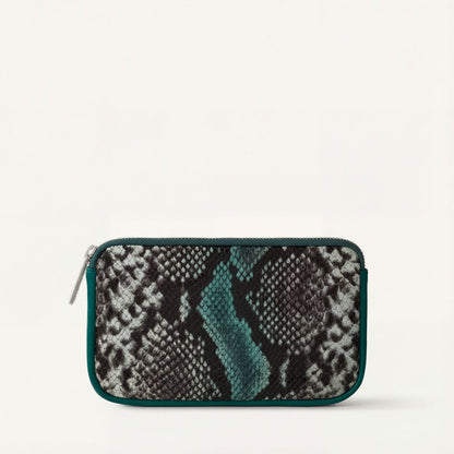 Complimentary Bag | Green Exotic Evergreen with Silver hardware
