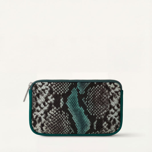 Complimentary Bag | Green Exotic Evergreen with Silver hardware