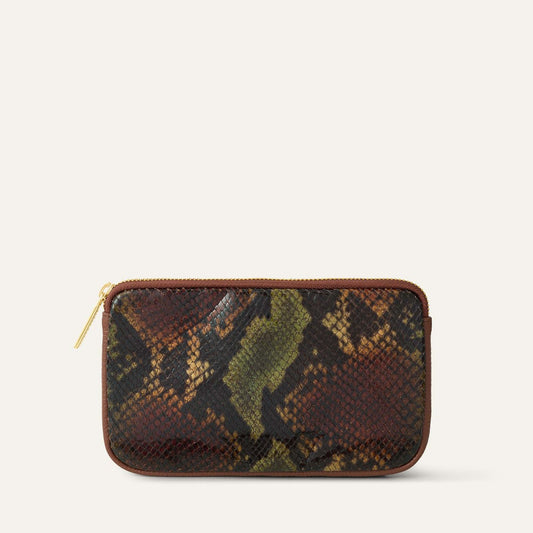 Complimentary Bag | Natural Python Nutshell with Gold hardware