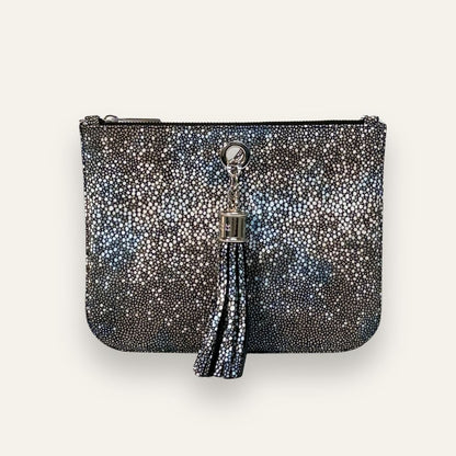 Preloved Ivy Clutch | Multicolour Shagreen with Silver hardware