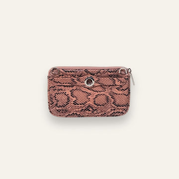 Preloved Millie Pouch | Pink Python with Silver hardware