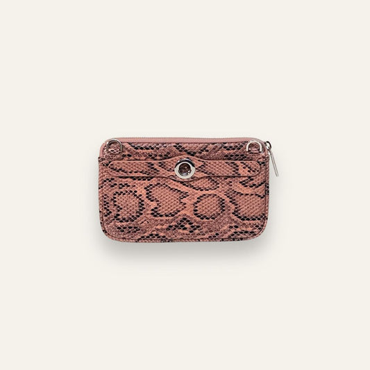 Preloved Millie Pouch | Pink Python with Silver hardware