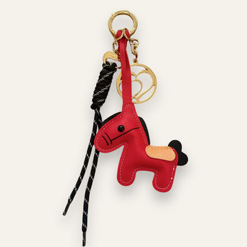 Horse Bag Charm | Red with Gold hardware