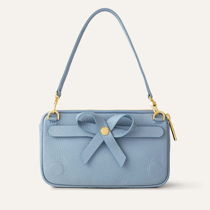 Complimentary Bag | Sky Blue Leopard Duck Egg  with Gold hardware