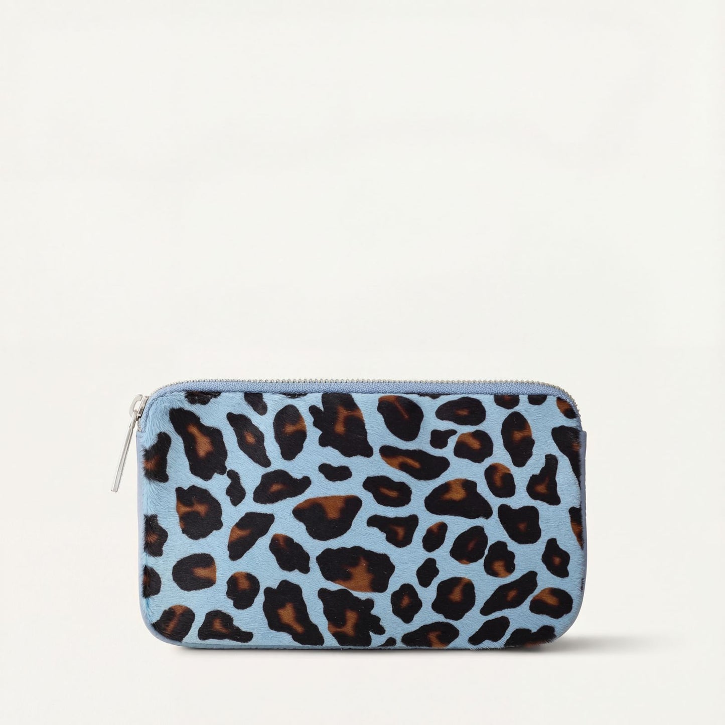 Complimentary Bag | Sky Blue Leopard Duck Egg  with Silver hardware