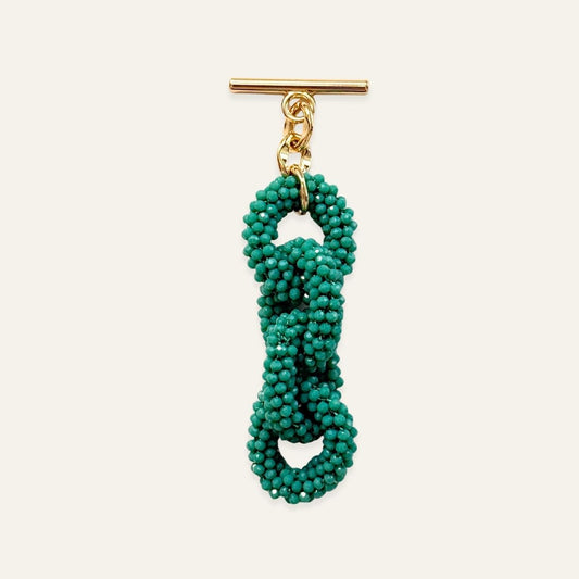 Kings Knot Tassel | Turquoise Sparkle with Gold hardware