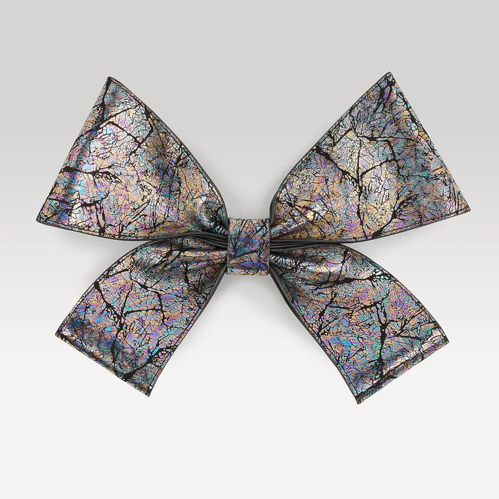 Deco Bow - Textured-Restyle Accessories-Sarah Haran Accessories-Silver-Black Cosmic-Sarah Haran Accessories