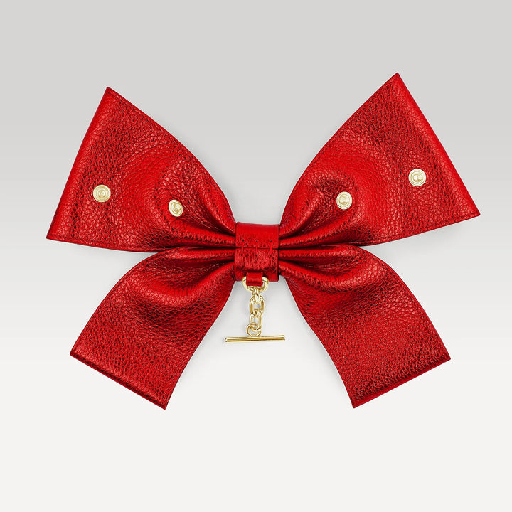 Deco Bow - Textured-Restyle Accessories-Sarah Haran Accessories-Gold-Metallic Red-Sarah Haran Accessories