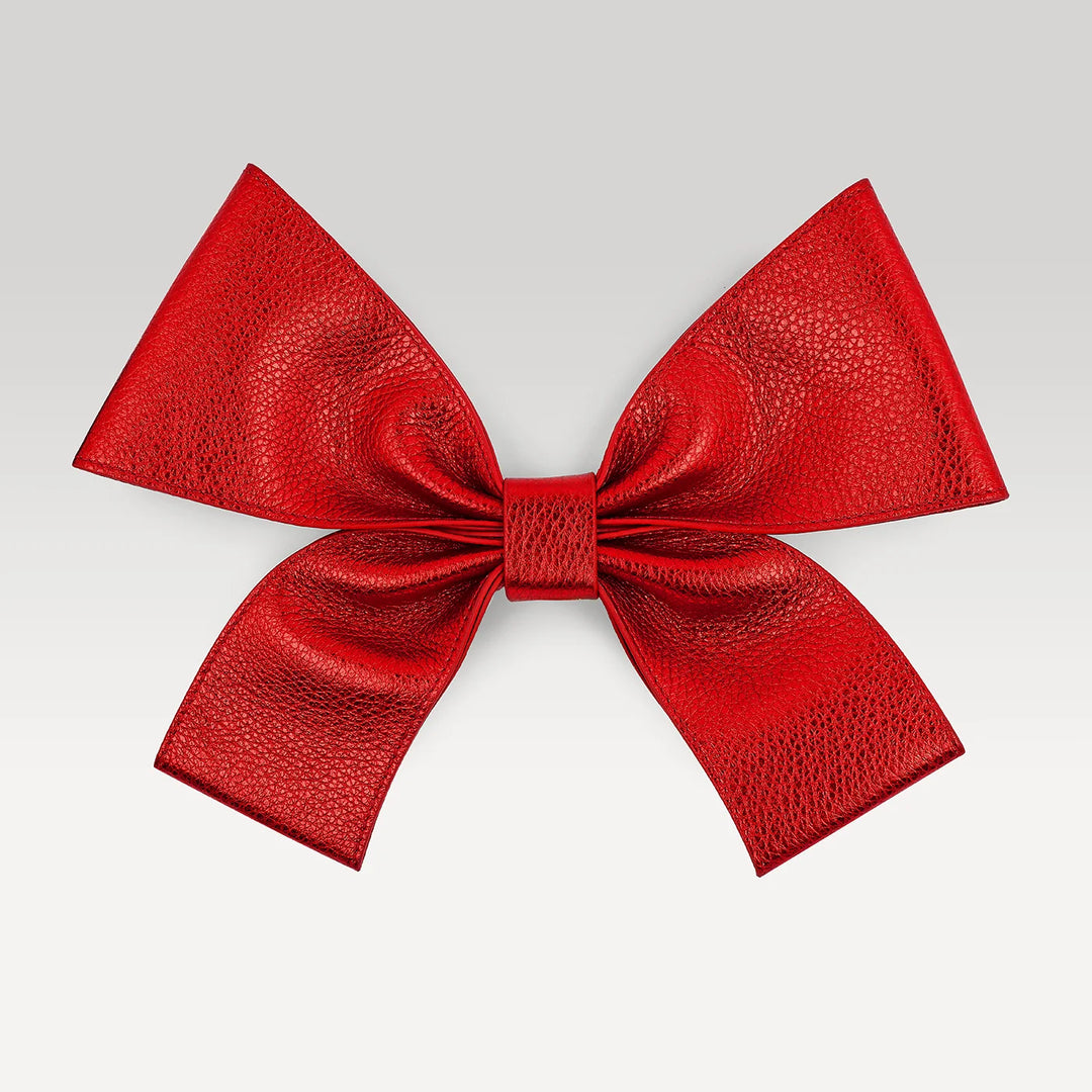 Deco Bow - Textured-Restyle Accessories-Sarah Haran Accessories-Gold-Metallic Red-Sarah Haran Accessories