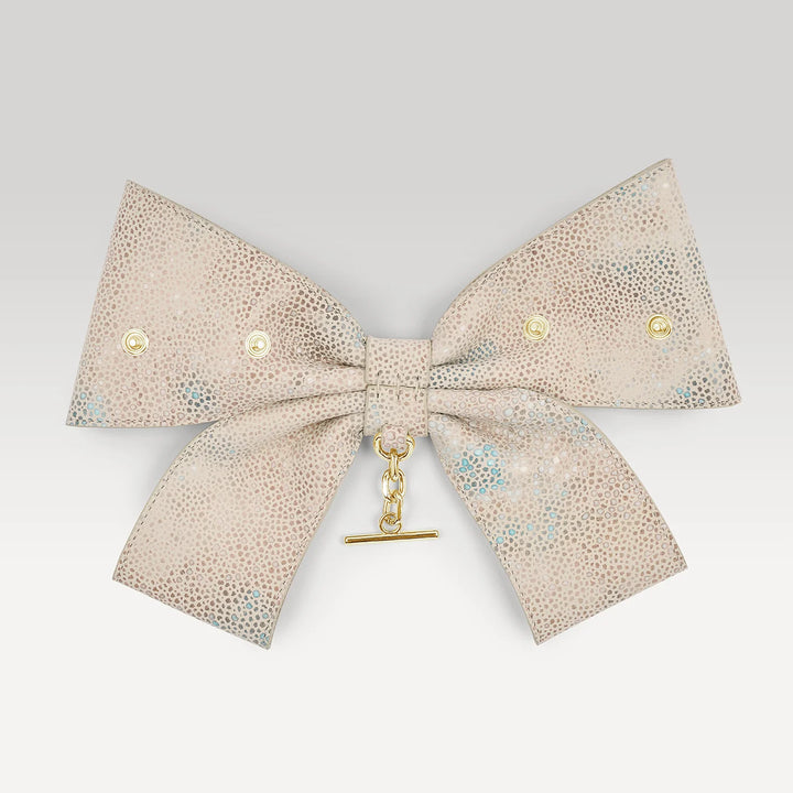 Multi Colour Shagreen Sarah Haran Deco Bow Textured with Gold hardware back | U02-G