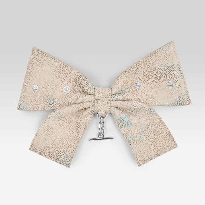 Multi Colour Shagreen Sarah Haran Deco Bow Textured with Silver hardware back | U02-S