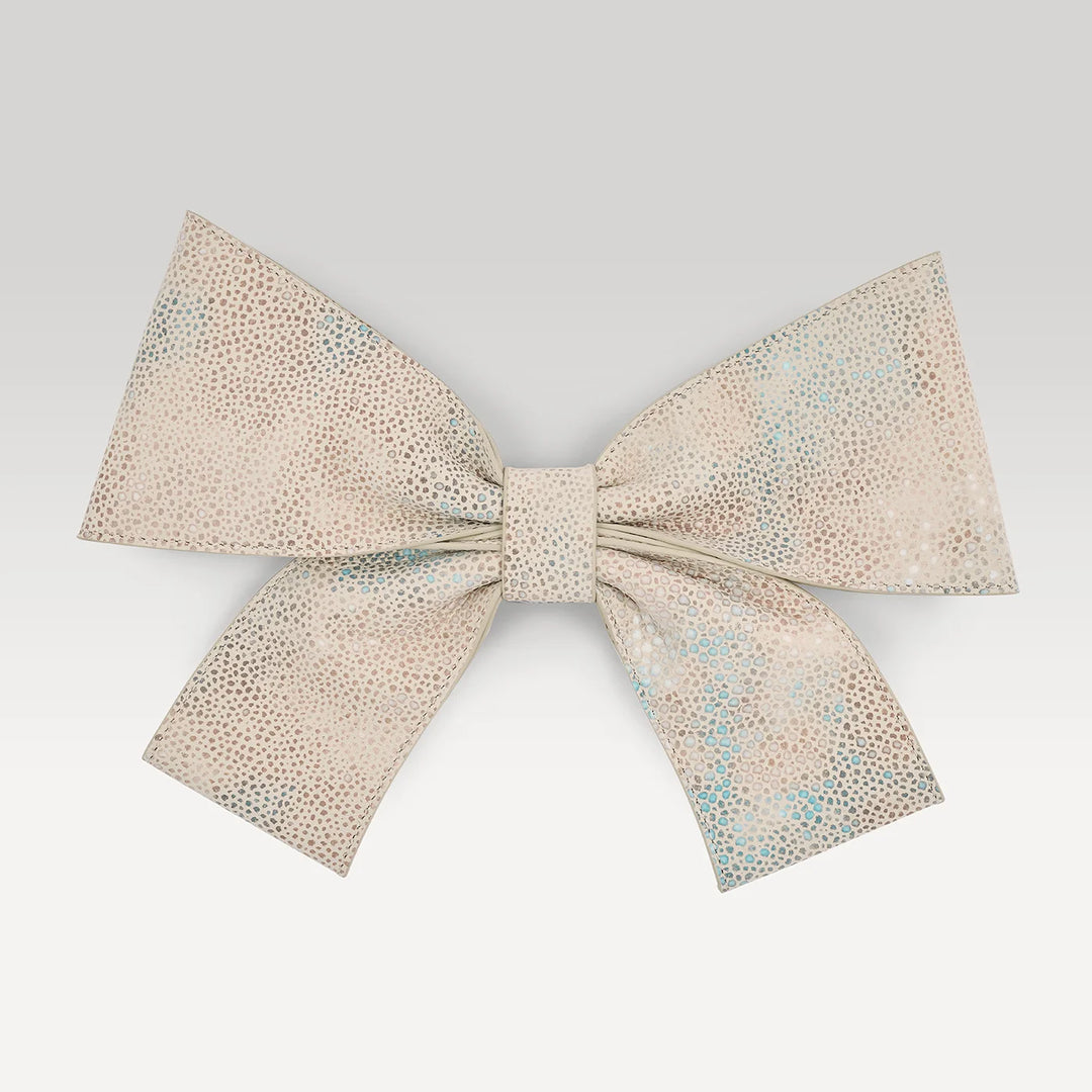 Multi Colour Shagreen Sarah Haran Deco Bow Textured hardware front 1 | N26-S