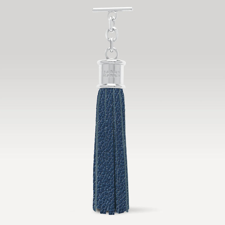 Capsule Tassel - Textured-Restyle Accessories-Sarah Haran Accessories-Silver-Metallic Navy-Sarah Haran Accessories