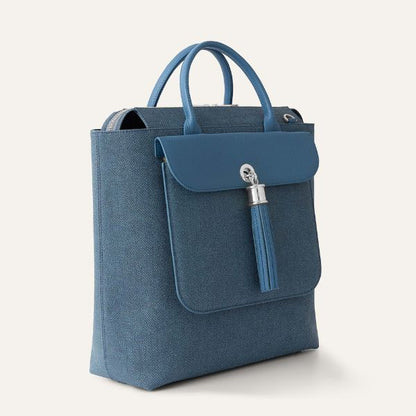 Poppy Backpack | Blue Denim Retro Blue with Silver hardware