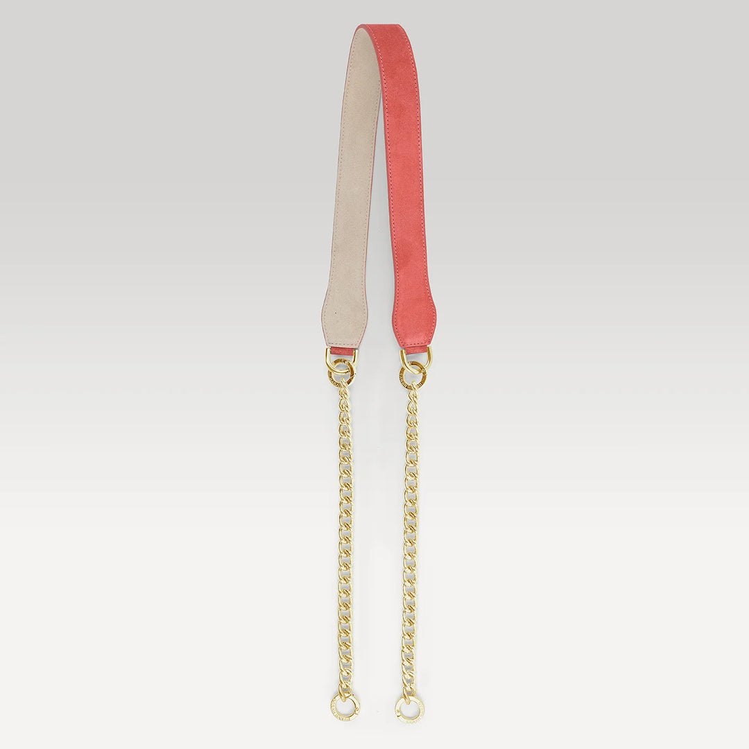 Gemini Strap - Suede-Accessory-Sarah Haran Accessories-Gold-Coral Off White-Sarah Haran Accessories