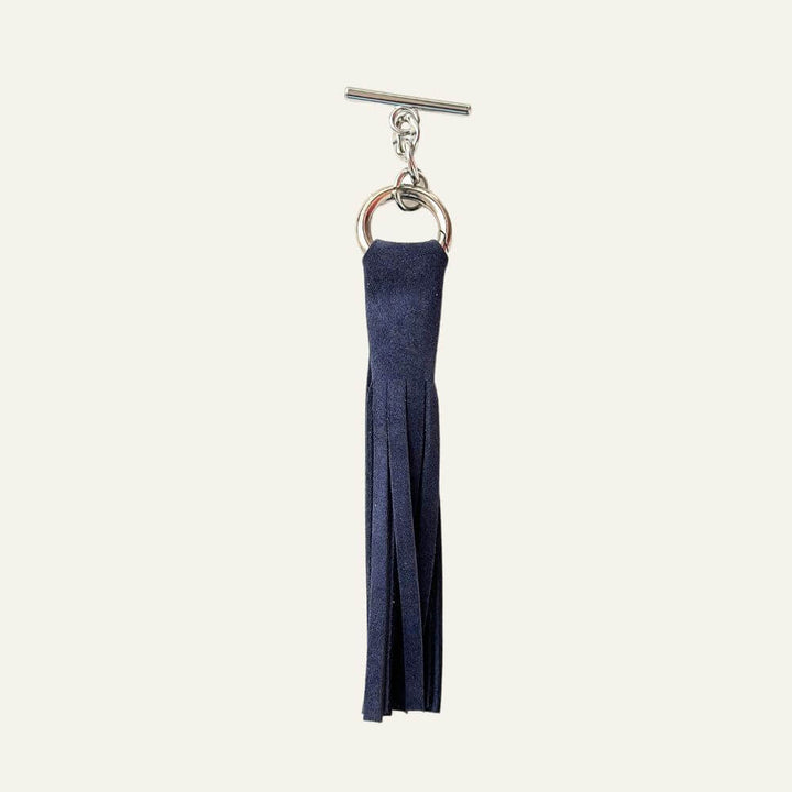 Navy Complimentary Gift Q1 Reservation: Suede Interchangable Tassel with Silver hardware front | U01-S