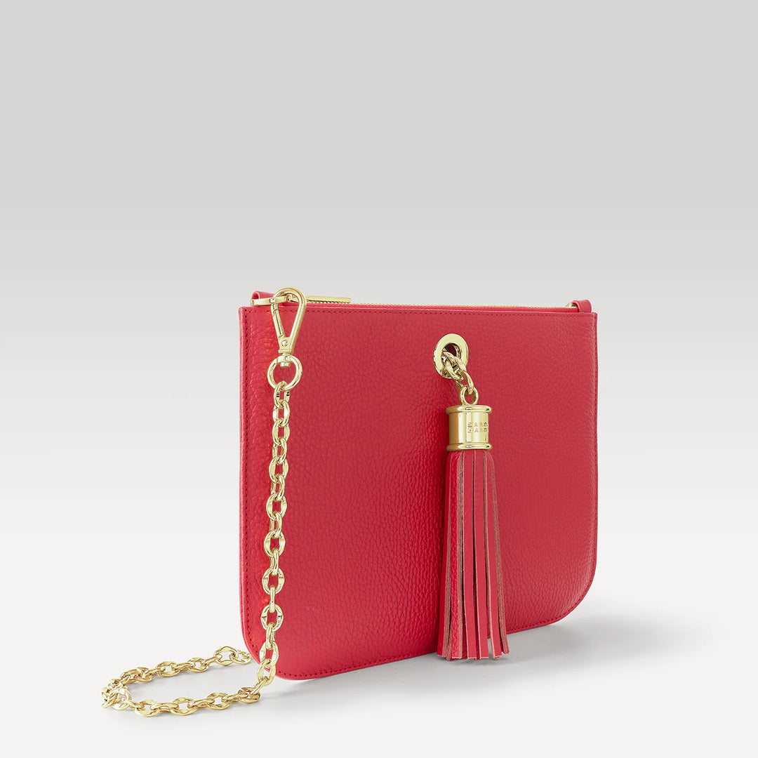 Ivy - Pop of Colour with Deco Popper-Handbag-Sarah Haran Accessories-Gold-Pillarbox Red-Sarah Haran Accessories