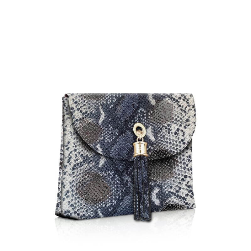 Jasmine Crossbody - Textured - Adjustable Strap-Handbag-Sarah Haran Accessories-Gold-Grey Exotic-Sarah Haran Accessories