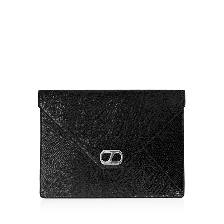 Juliet Envelope Clutch - Sale-Handbag-Sarah Haran Accessories-Silver-Black Siren-Sarah Haran Accessories