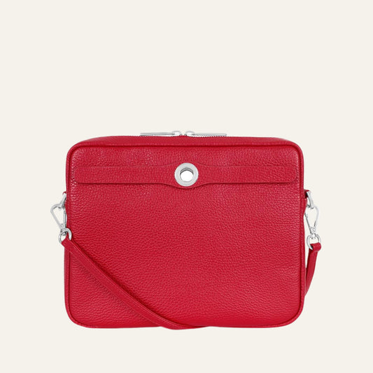 Mia Crossbody | Pillarbox Red with Silver hardware