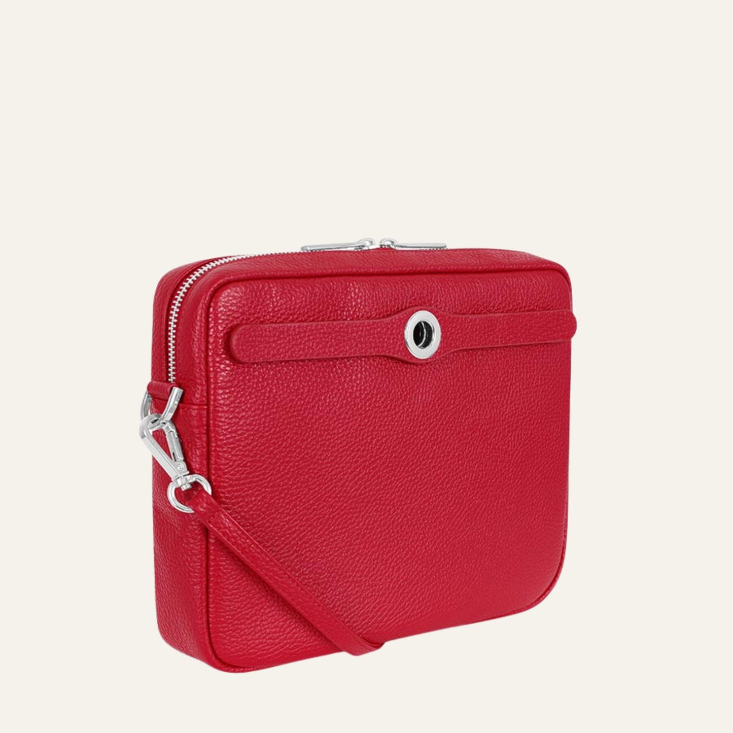 Mia Crossbody | Pillarbox Red with Silver hardware
