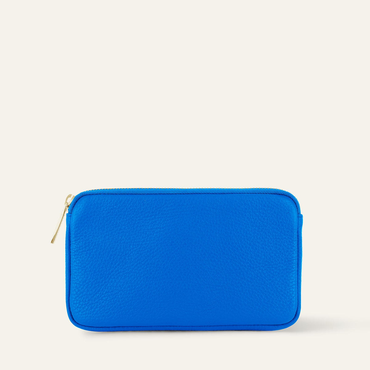Sarah Haran Millie Pouch Sapphire Front Gold