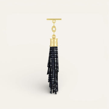 Feather Capsule Tassel Mini | Plaid Dreams with Gold hardware