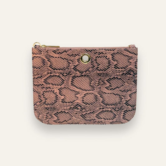 Preloved Ivy Clutch | Pink Python with Gold hardware