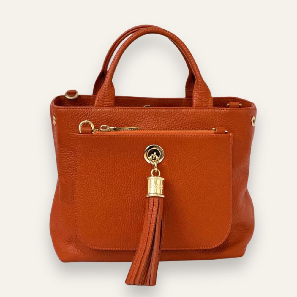 Preloved Mini D Tote | Burnt Orange with Gold hardware