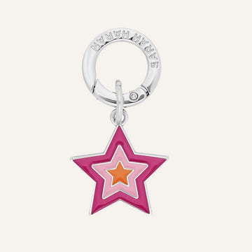 Charm | Pink Star with Silver hardware
