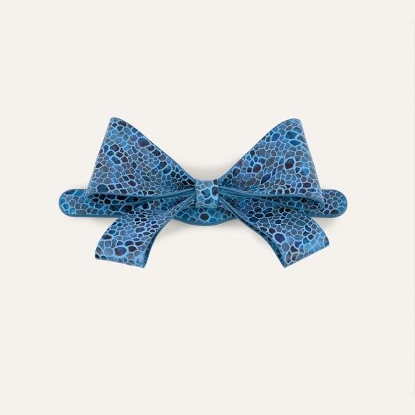 Bijoux Bow Mini | Blue Mosaic with Gold hardware