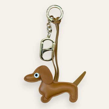 Sausage Dog Bag Charm | Tan with Gold hardware