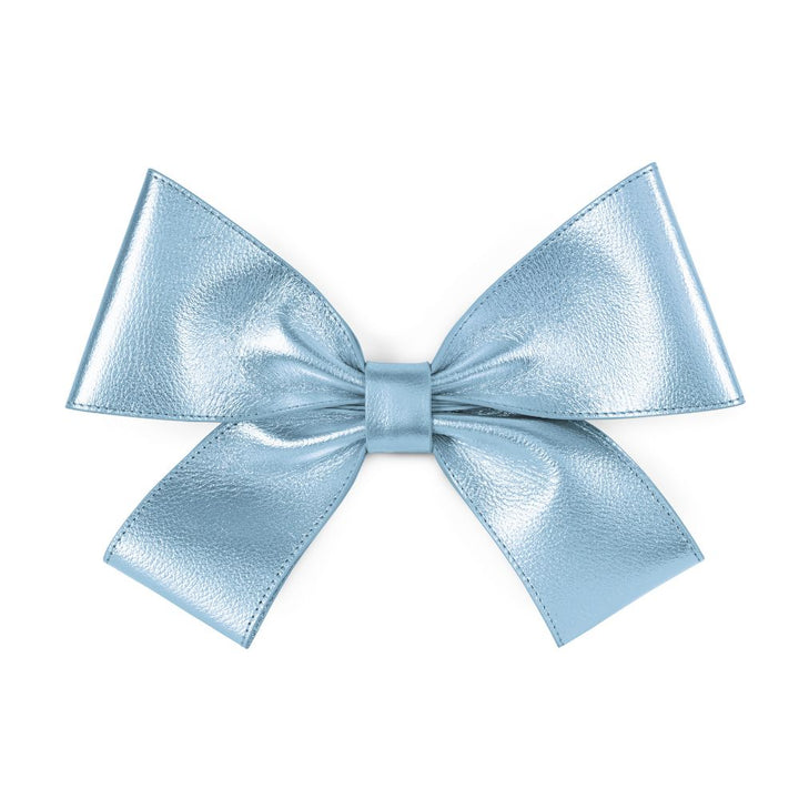 Blue metallic bow accessory