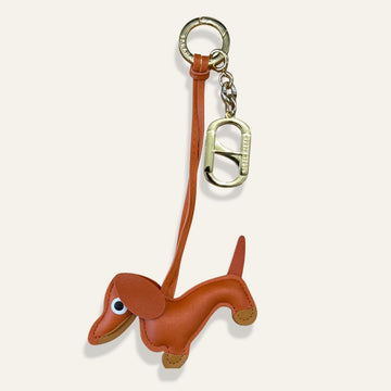 Sausage Dog Bag Charm | Orange with Gold hardware