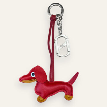 Sausage Dog Bag Charm | Red with Silver hardware