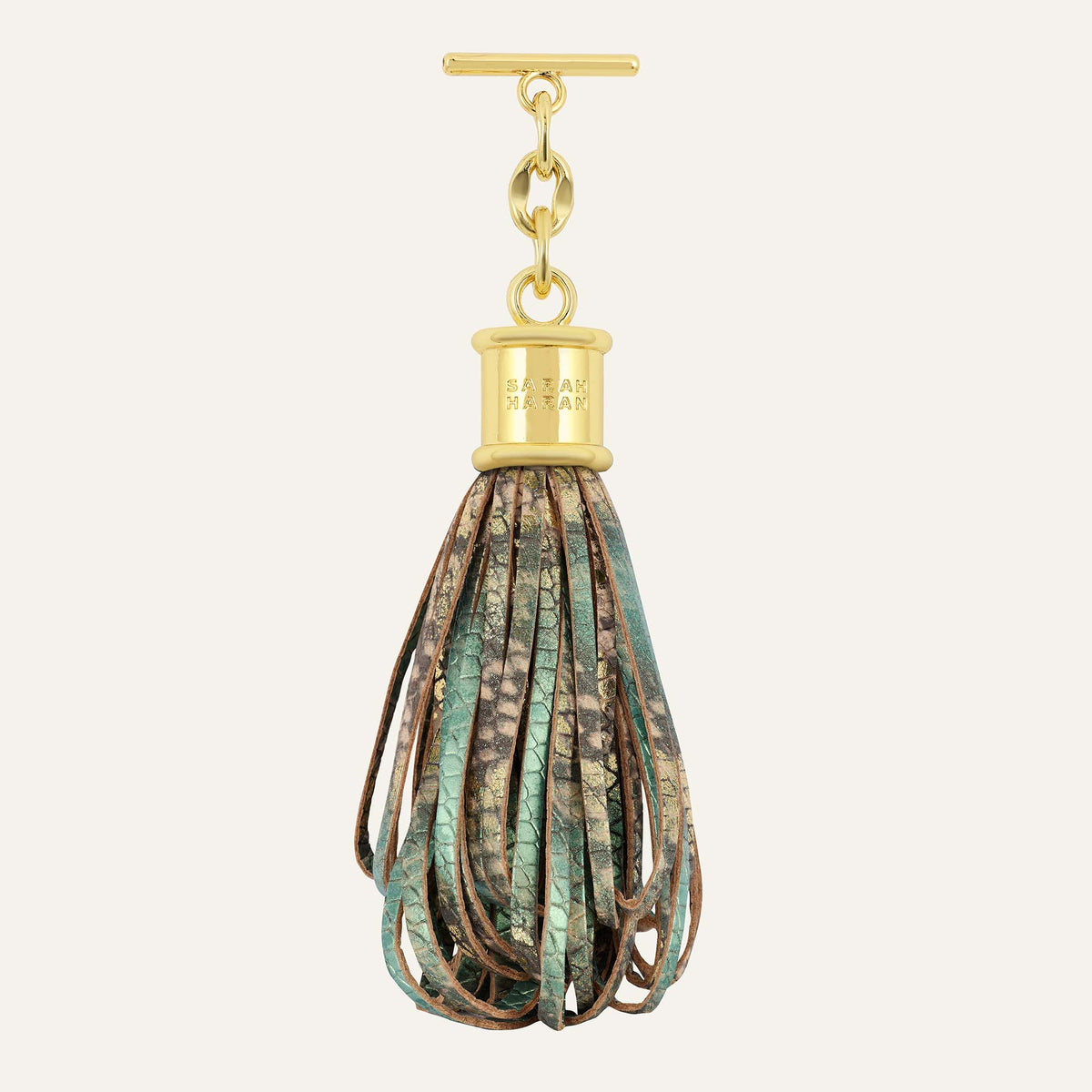 Lantern Tassel | Serpentina with Gold hardware
