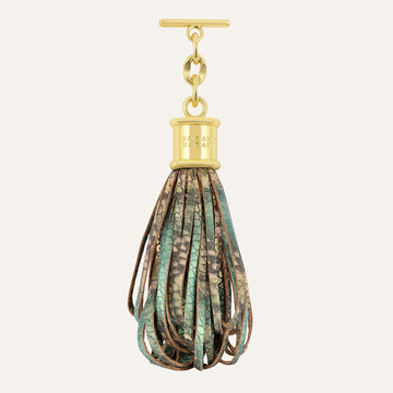 Lantern Tassel | Serpentina with Gold hardware