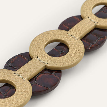 Art Deco Duo Classic | Shimmer Metallic Gold Brown Patent Croc with Gold hardware