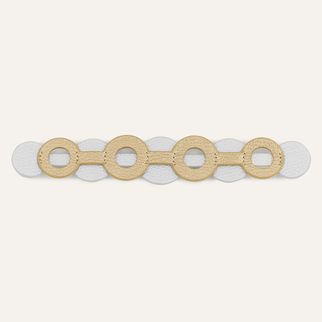 Art Deco Duo Classic | Shimmer Metallic Gold Soft Metallic Silver with Silver hardware