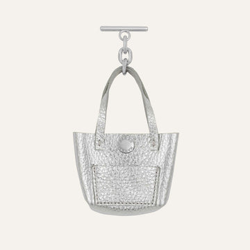 Handbag Tassel | Shimmer Metallic Silver with Silver hardware