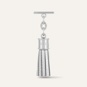 Capsule Tassel Mini | Shimmer Metallic Silver with Silver hardware